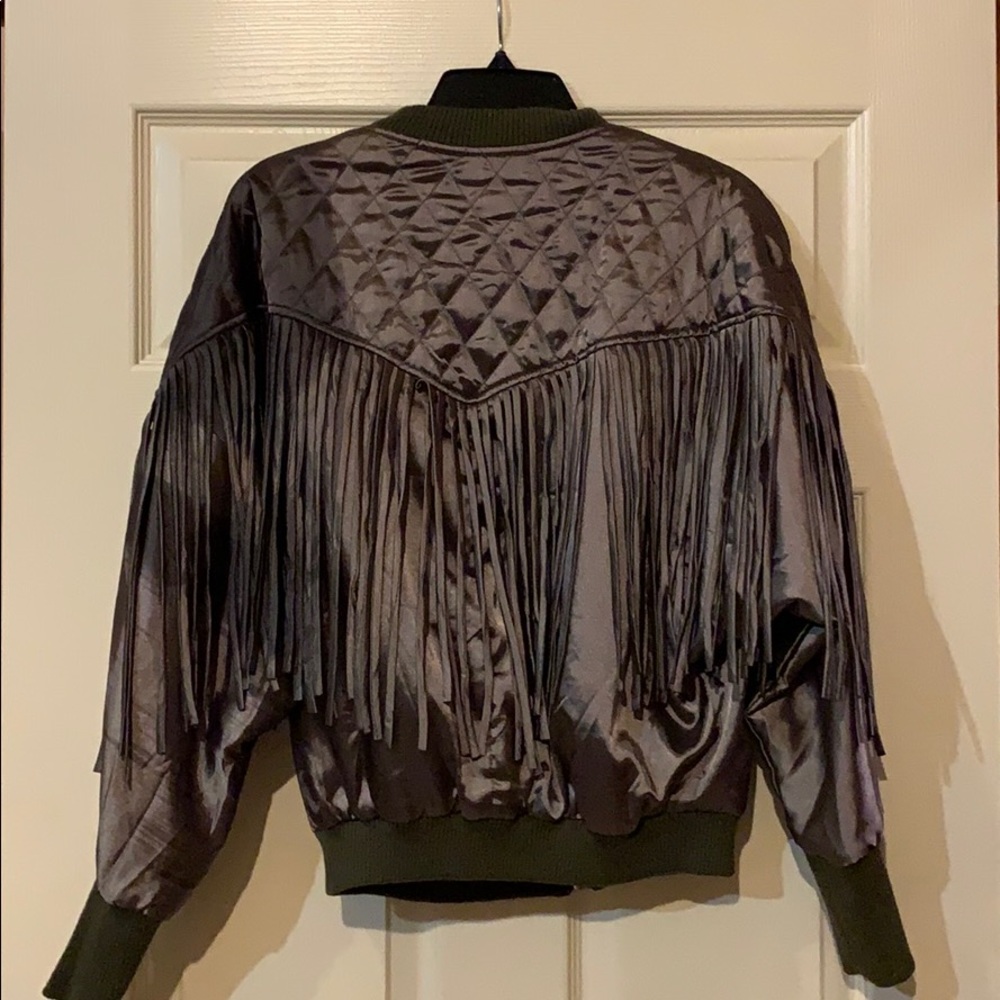 FRINGE JACKET khaki green color !